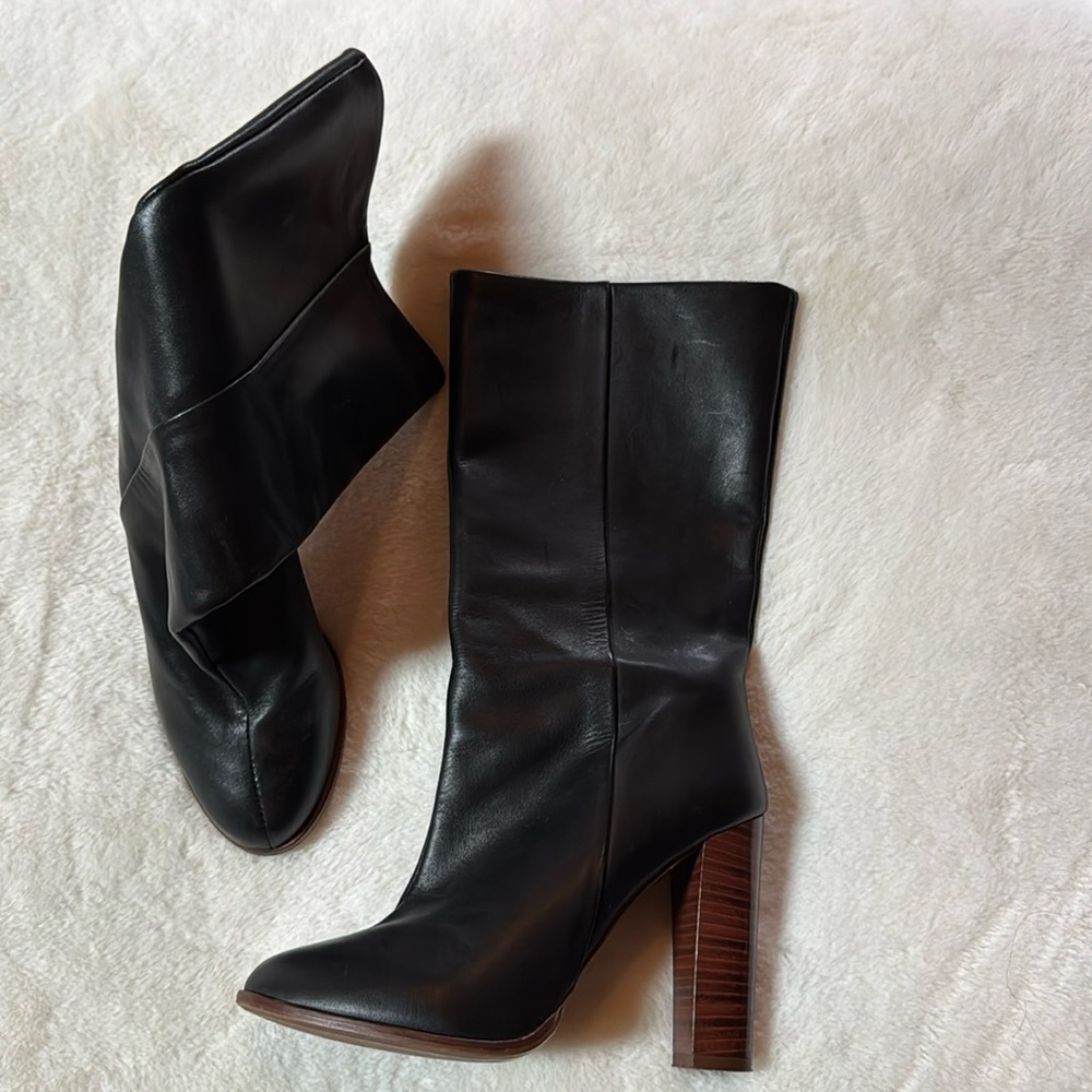 🖤👢Leather black Zara boots 👢🖤